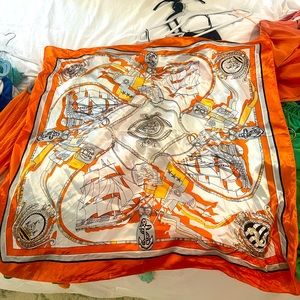 Orange Silk Scarf Top